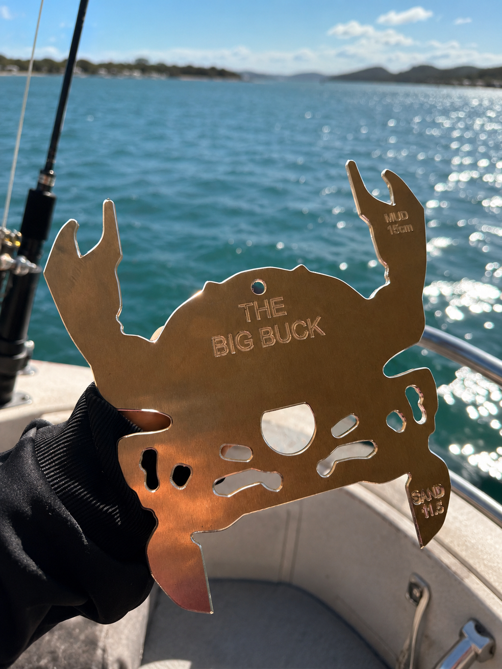 The Big Buck Crab Measure & Bottle Opener | Alloy Crab Gauge | Mud & Sand Crab Measure | Australian Made